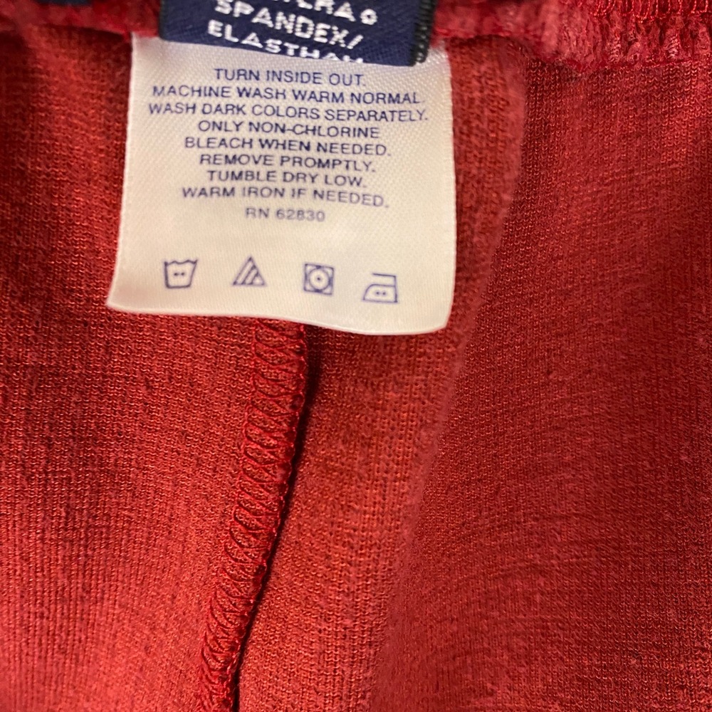 Lands End Red Corduroy Pull On Pants Womens 1X 16W-18W Petite Stretch Straight - Picture 3 of 11